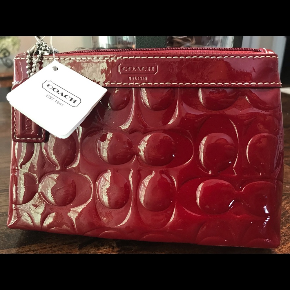 Coach patent leather wristlet